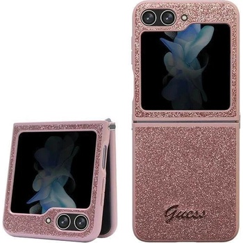 GUESS Кейс Guess Glitter Script за Samsung Galaxy Z Flip5, розов (GUE003062-0)