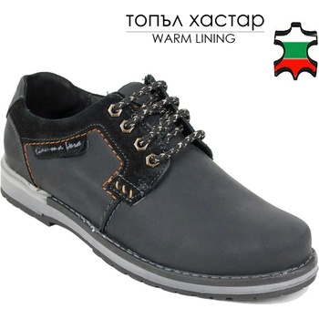 Image 1 of Български обувки Мъжки обувки ежедневни от черен набук с топъл хастар
