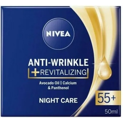 Nivea Anti-Wrinkle + Revitalizing Night Care 55+ - Регенериращ нощен крем за лице против бръчки 50мл