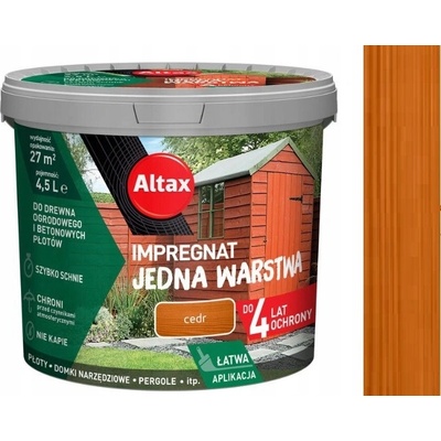 Impregnace na dřevo Altax 4,5 l Cedr pro venkovní použití, ochranná