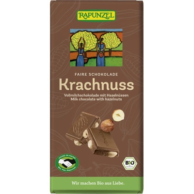 Rapunzel Mléčná čokoláda s oříšky Krachnuss 100 g