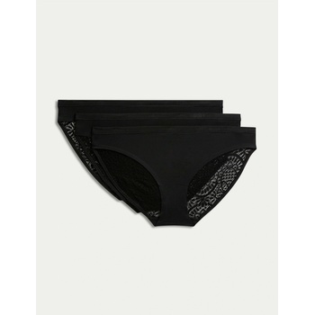 Marks & Spencer Комплект от три дамски черни дантелени бикини Marks & Spencer Marks & Spencer | Cheren | ЖЕНИ | XS