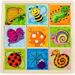 Pino Toys Дървен пъзел Pino - Нареди шарките и формите (5476) - ozone
