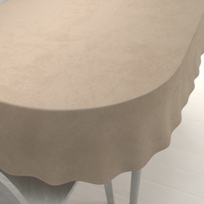 Biante Veľký zamatový oválny obrus Velvet Premium SVP-042 Béžovohnedý 220x260 cm