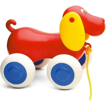 Viking Toys Кученце Бебе за дърпане Viking Toys, 25 cm, червено (1310-red)