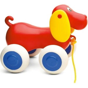 Viking Toys Кученце Бебе за дърпане Viking Toys, 25 cm, червено (1310-red)