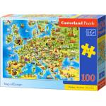 Castorland Пъзел Castorland от 100 части - Карта на Европа (B-111060) - baby