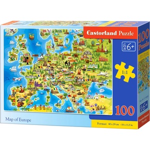 Castorland Пъзел Castorland от 100 части - Карта на Европа (B-111060) - baby