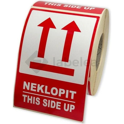 Labelea Samolepiace etikety 80x120 mm NEKLOPIT / THIS SIDE UP, na zásielky, 500 etikiet na rolke EKZ080120NEK