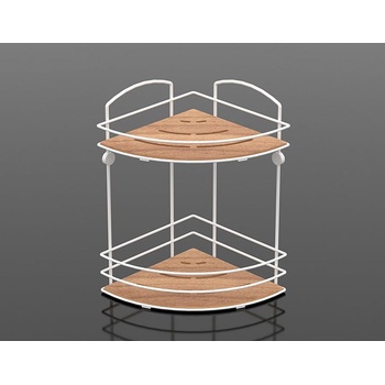 TEKNO TEL Ъглова етажерка за баня tekno tel bk-074w , 2 нива , дърво (7774150057)