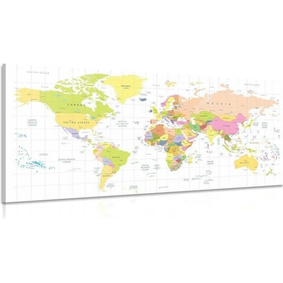 Obraz mapa na bílém pozadí - 100x50