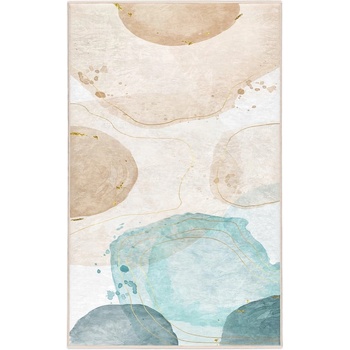 Mila Home Кремаво-тюркоазен килим подходящ за пране 120x180 cm Puddle - Mila Home (HKC-DikHali-35-120x180)