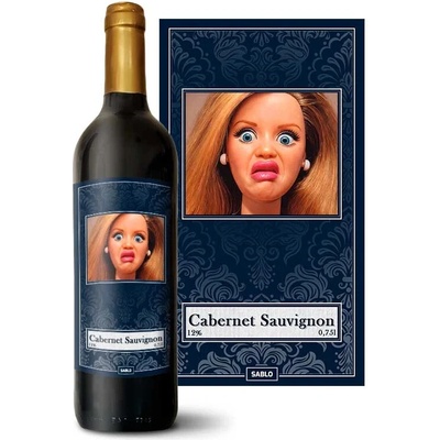 Sablio Znechutená Barbie - Meme Barbie Cabernet Sauvignon Červené víno 12 % 0,75 l (holá fľaša)