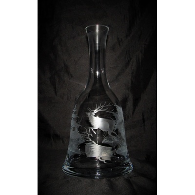 LsG-Crystal Láhev křišťálová broušená rytá dekor Jelen zabroušená zátka dárkové balení satén LA-913 1000 ml