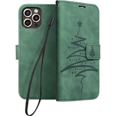 Púzdro Forcell MEZZO Book Xiaomi Redmi Note 10 / 10S vianočné zelené strom