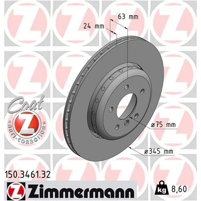 Brzdový kotúč ZIMMERMANN 150.3461.32 (150346132)