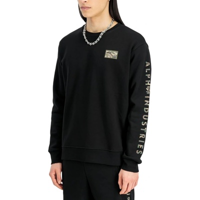 Alpha Industries mikina pánska Camo Sleeve Crewneck black