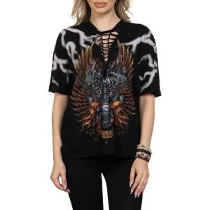 AFFLICTION дамска тениска affliction - ac chrome lord - aw26388-ЧЕРНА
