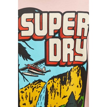 Superdry Памучна тениска Superdry в розово с принт M1012187A-MDM (M1012187A.MDM)