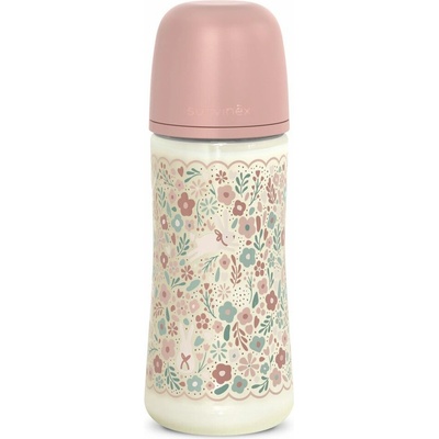 Suavinex Kojenecká láhev Wonderland fyziol průtok L růžový květ 360 ml