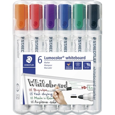 STAEDTLER Маркер Staedtler WB Lumocolor, кръгъл 2 мм, асортимент (6) (351 WP6)