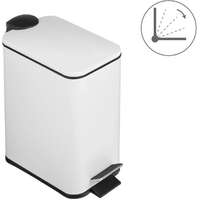 5 л бял метален кош за баня с вътрешна кофа и педал