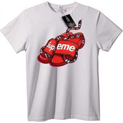 NOONEBRAND Тениска Supreme Змия Лого - 2XL, Black