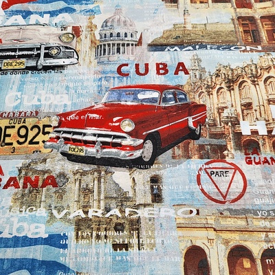 dekorační látka CUBA retro design šíře 140 cm