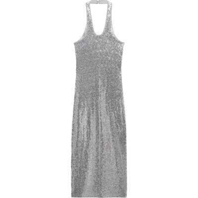 MANGO Вечерна рокля 'Xtricia' сребърно, размер M