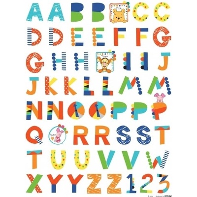 AG Design DK 891 Samolepka na zeď Disney medvídek Pú Abeceda rozměry 65 x 85 cm – Hledejceny.cz