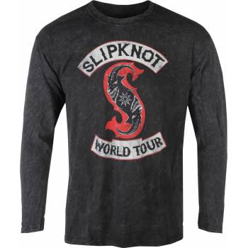 ROCK OFF мъжка блуза с дълъг ръкав Slipknot - Patched Up - Black Dip-Dye - ROCK OFF - SKLST75MDD