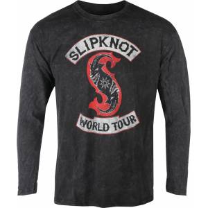 ROCK OFF мъжка блуза с дълъг ръкав Slipknot - Patched Up - Black Dip-Dye - ROCK OFF - SKLST75MDD
