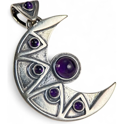 Drakkaria LUNA stříbrný přívěsek s ametystem P39561