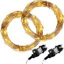 VOLTRONIC 68046 Sada 2 kusov svetelných drôtov - 200 LED, teplo/studeno biela