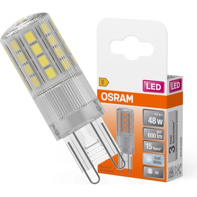 Osram LED žiarovka, 4,8 W, 600 lm, neutrálna biela, G9 LED STAR PIN CL 50 NON-DIM 4,8W/
