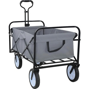 vidaXL Кошница за пазаруване с колела и спирачки Сиво 94 x 53 x 99 см (42020660)