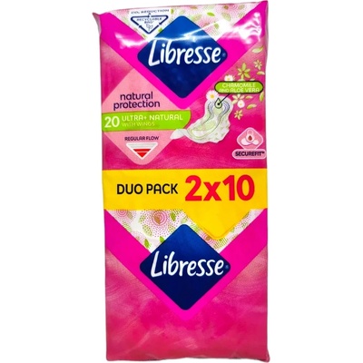 Libresse дамски превръзки, Ultra natural, Лайка и алое вера, 20 броя