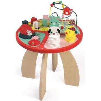 Janod Дървена масичка за игра с дейности за фина моторика Baby Forest