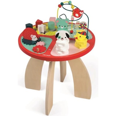 Janod Дървена масичка за игра с дейности за фина моторика Baby Forest