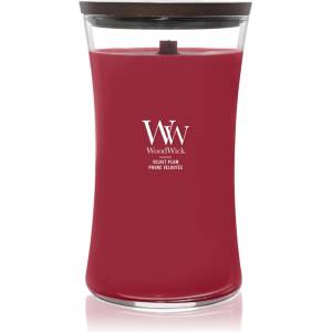 WoodWick Velvet Plum ароматна свещ с дървен фитил 609 гр