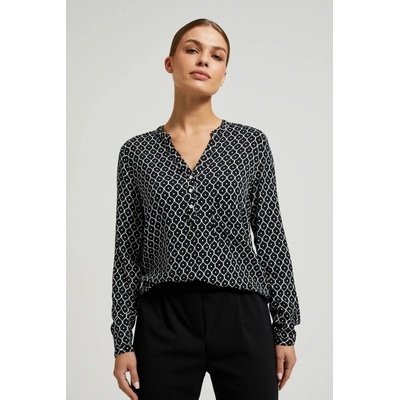 Moodo Черно-бяла дамска риза Moodo | Cheren | ЖЕНИ | XS
