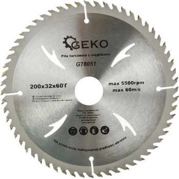 GEKO Kotouč pilový vidiový s otvory, 200x32x60T