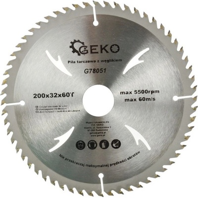 GEKO Kotouč pilový vidiový s otvory, 200x32x60T
