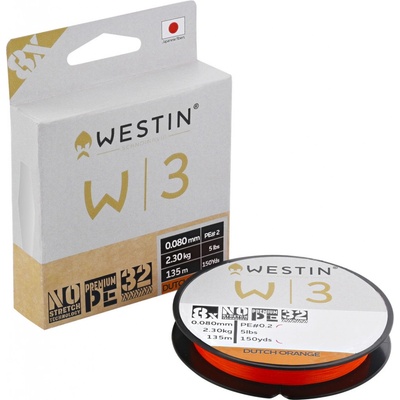 Westin Šňůra W3 8-Braid Dutch Orange 135m 0,165mm 7,9kg
