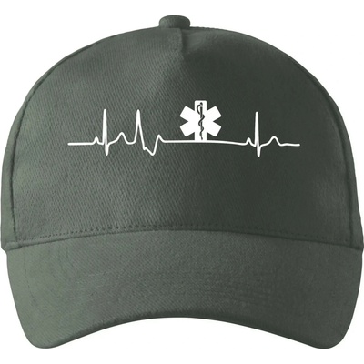 EKG rescue so zahnutým šiltom a mosaznou sponou Tm. bridlica šedozelená