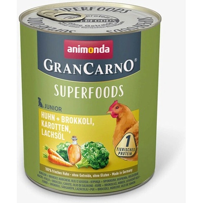 Animonda GranCarno Junior Superfoods Kuracie a brokolica mrkva a lososový olej 800 g