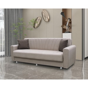 Bogdan Furniture Europe Диван 3-ка разтегателен с ракла ernest 2, Бежово/кафяво