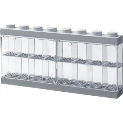 LEGO® Zberateľský box pre 16 minifigúrok sivý