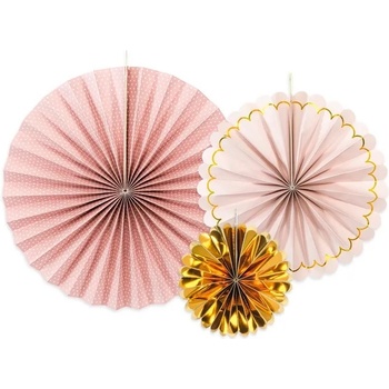 Image 1 of PartyDeco Декоративни розети - Микс розово-златно 3 бр