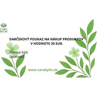 Darčekový poukaz v hodnote 20 eur